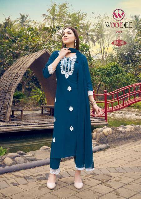Woodee white lotus vol-2 Kurti exporters in Pune